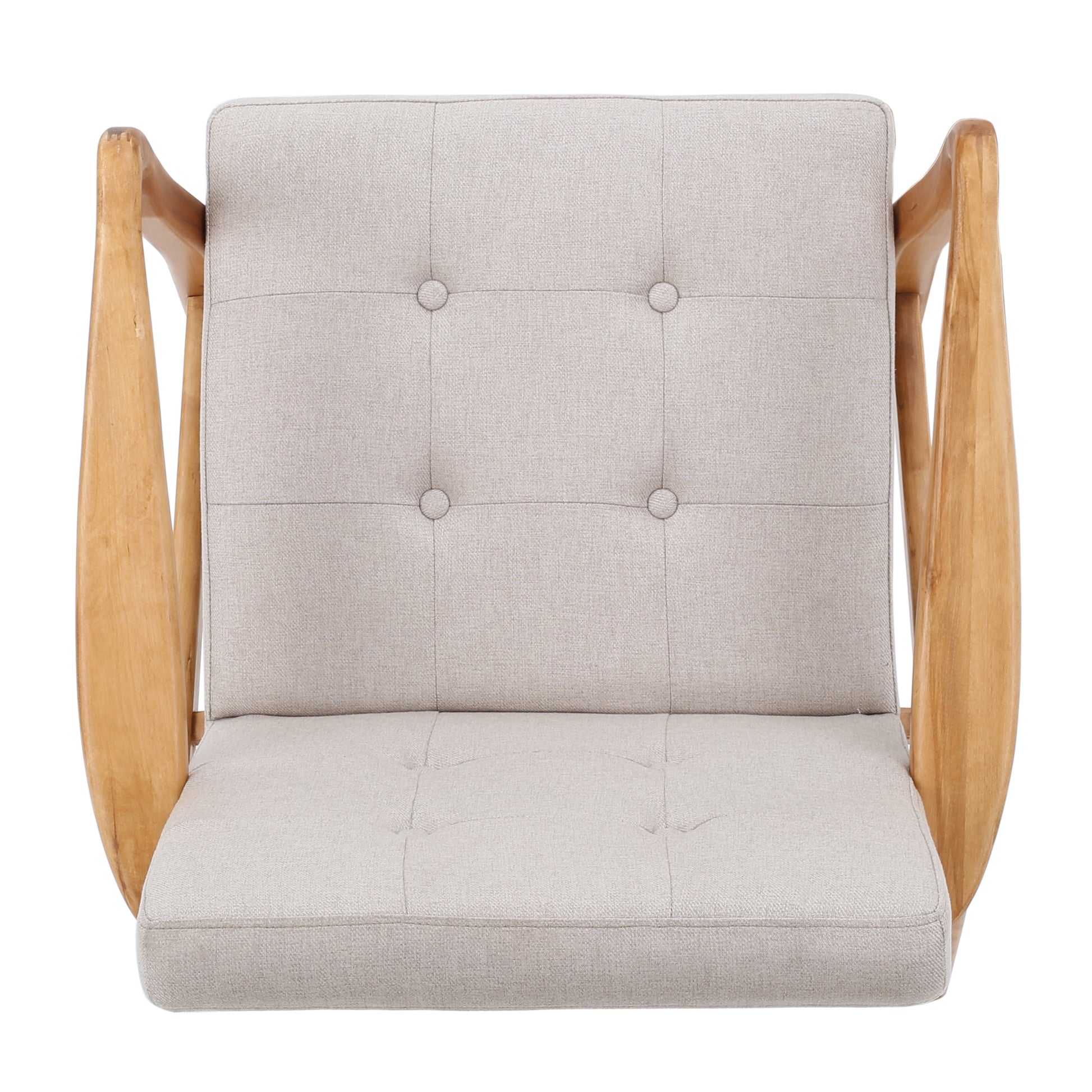 Beige Fabric Mid Century Modern Club Chair Beige Fabric