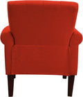 1Pc Traditional Accent Chair Rolled Arms Trim Soft Fabric Upholstered Furniture For Living Room Bedroom Office Orange 30