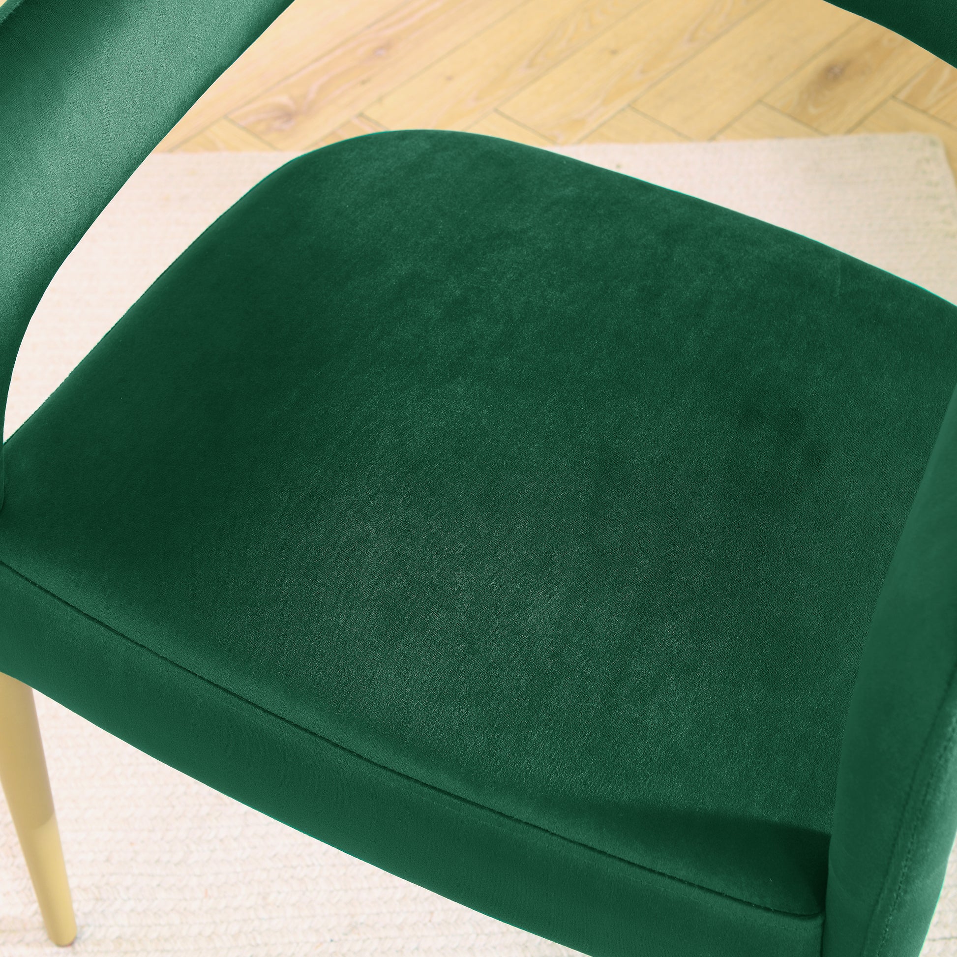 Flannelette Material Single Leisure Chair ,Comfortable Cushioned Single Leisure Chair,Chair Backrest Hoow Wih Armrests,Sutable For Living Rooms,Bedrooms And Dining Rooms Green Green Foam