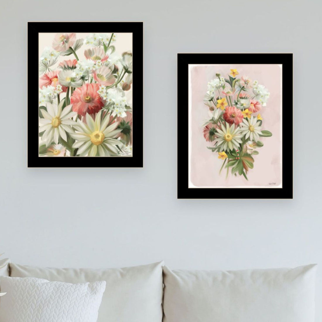 "Summer Wildflowers Just For You" Framed Wall Art For Living Room, Wall Art Print For Home Decor, Bedroom Wall Art By House Fenway Multicolor Wood Paper