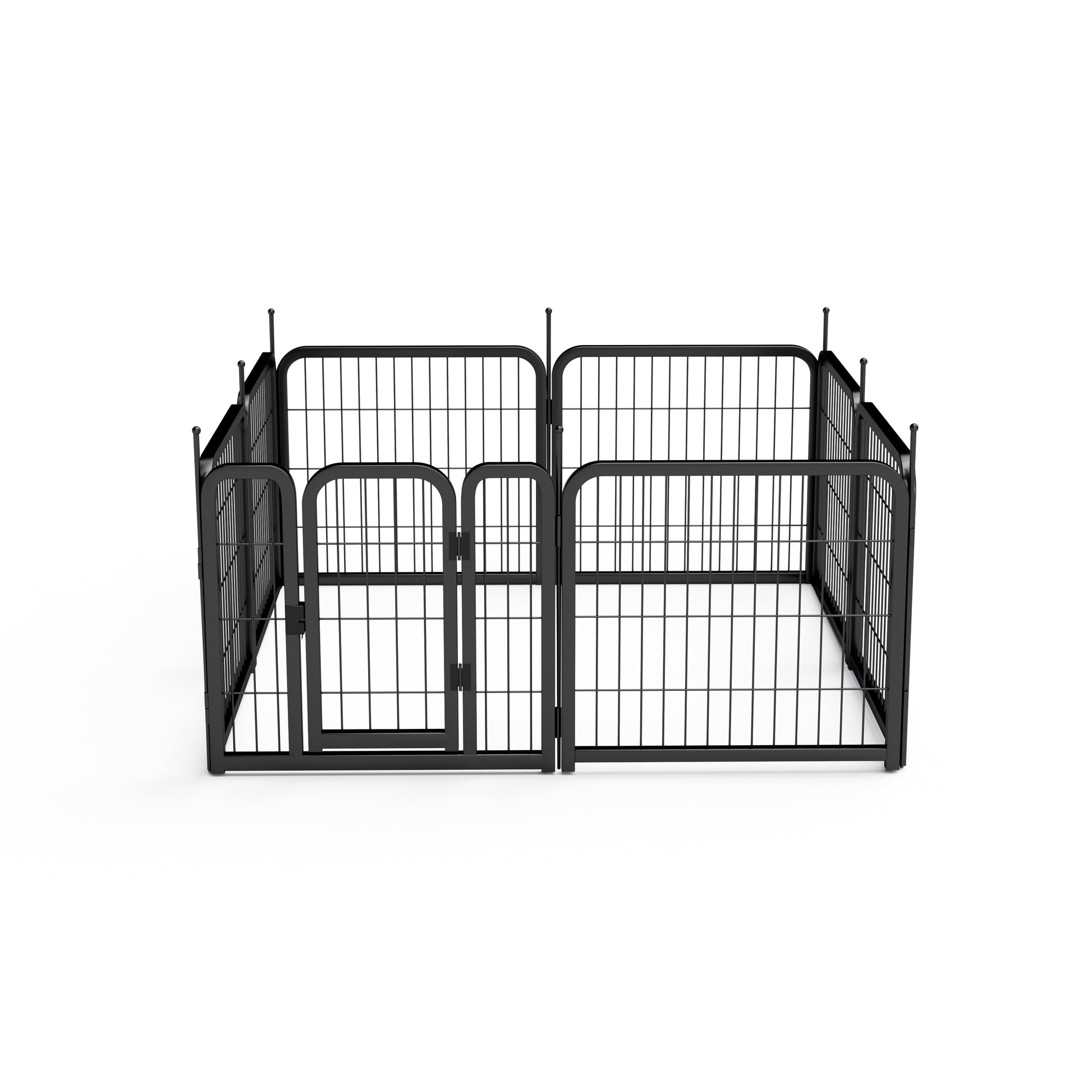 Dog Playpen Outdoor, 8 Panel Dog Fence 24" Pet Pen For Small Dogs Pet Exercise Pen For Puppy Rabbit Small Animals Portable Playpen For Rv Camping Garden Yard, Indoor. Black, 22.2'' W X 23.6'' H. Black Iron