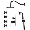 Matte Black Shower System With Handheld And 4 Body Sprays Matte Black Brass