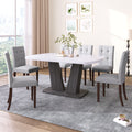 Dining Table Set For 6, 7 Piece Kitchen Table Chairs Set, 1.8