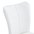 Modern Minimalist Dining Chair, White Pu Leather Curved Back And Seat Cushion, White Metal Chair Legs, Suitable For Dining Room, Bedroom, Living Room. A Set Of Four Chairs. 008 White Pu