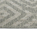 Modern, Transitional, Geometric, Southwestern, Textured High Low Cut & Loop 2' X 6' Runner Silver Polypropylene