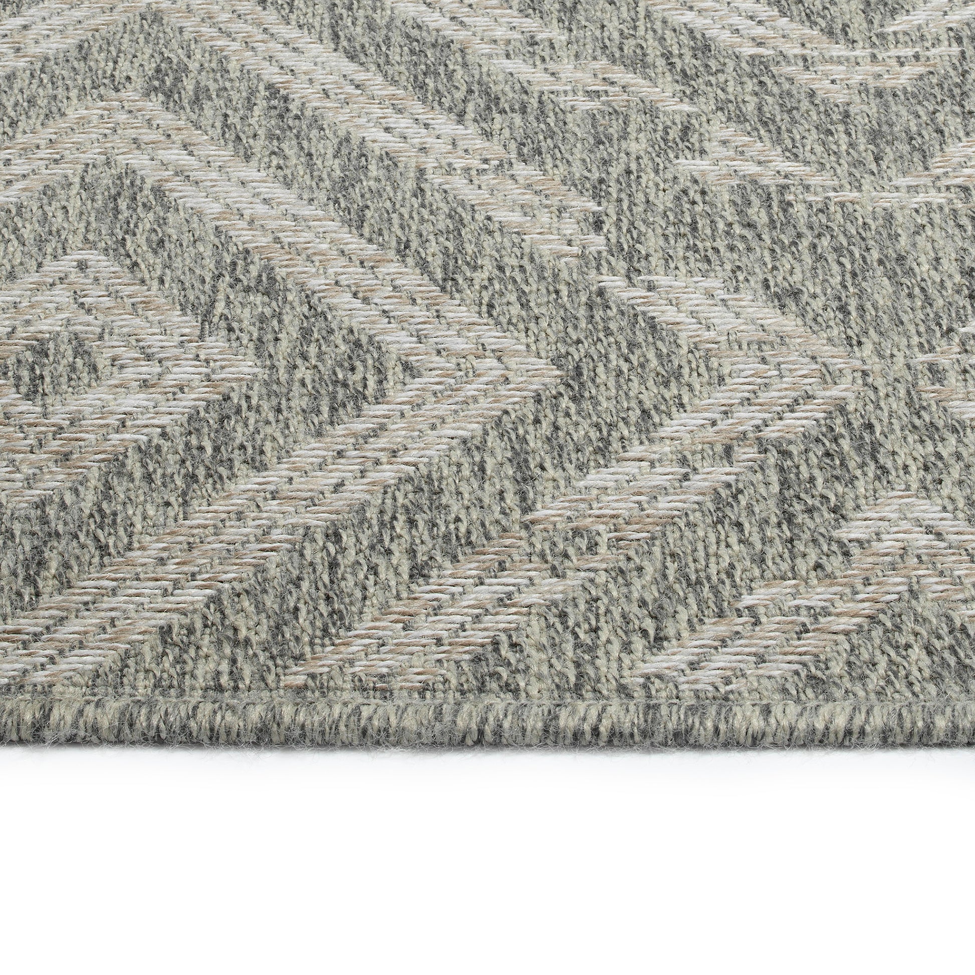 Modern, Transitional, Geometric, Southwestern, Textured High Low Cut & Loop 2' X 6' Runner Silver Polypropylene