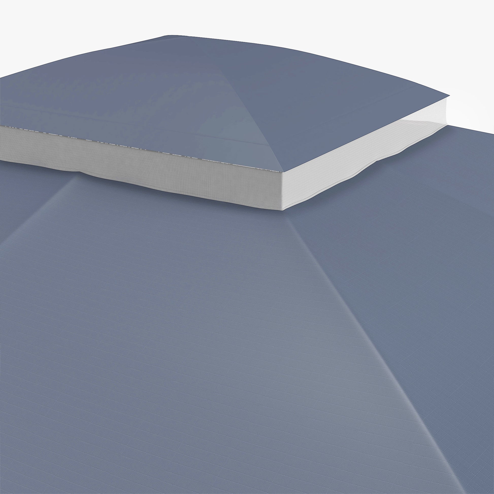 Outsunny 10' X 12' Gazebo Canopy Replacement, 2 Tier Outdoor Gazebo Cover Top Roof With Drainage Holes, Top Only , Dark Blue Blue Polyester