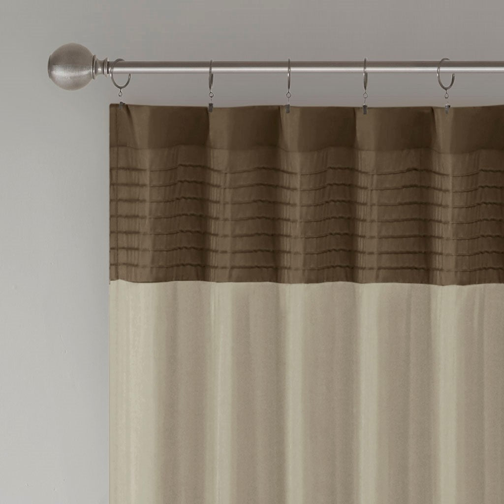 Polyoni Pintuck Curtain Panel Only 1 Pc Panel Beige Multi Polyester