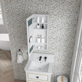 15'' W X 36'' H Surface Frameless Mirror Bathroom Medicine Cabinet, Left Opening Door White Engineered Wood