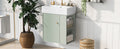 Video 21.6 Inch Modern Floating Bathroom Vanity With Ceramic Basin Perfect For Small Bathrooms, Right Side Storage Green Bathroom Ceramic Mdf