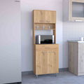 Della 60 Kitchen Pantry With Countertop, Closed & Open Storage Light Oak Beige Kitchen Open Storage Space Modern Particle Board Particle Board