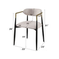 Jaramillo Beige Linen & Black Finish Side Chair Set Of 2 Beige Linen,Metal,Synthetic Wood
