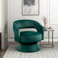 Modern Luxury Swivel Accent Chair 1Pc Green Velvet Upholstery Solid Wood Stylish Home Furniture Green Primary Living Space Luxury,Modern Plywood,Solid Wood