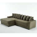 Arrived Oversized Two Piece Couches, L Shaped Sofa, Corduroy, Left Chaise Daybed,With Armrests,Eight Throw Pillows,Corner Sofa,Easy To Assemble, Green Green Polyester Wood Primary Living Space Medium Soft Pillow Back Modern Square Arms Wood 3 Seat