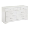 Modern 3 Drawer Bedroom Chest Of Drawers With 7 Drawers Dresser, Clothes Organizer Metal Pulls For Living Room, Bedroom, Hallway, White, 47.6 L X 15.7 W X 26.6 H 5 Or More Drawers White White Drawers Included Particle Board Mdf