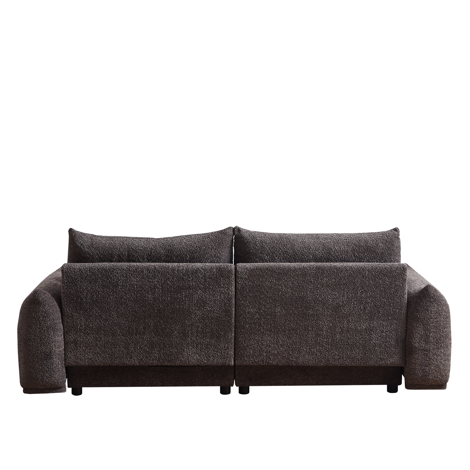 Lamb'S Wool 2 Seater Cushion Sofa 90'' Comfortable Sofa For Living Room Bedroom And Other Casual Spaces Lamb'S Wool Sofa With 2 Cushions And 2 Ball Pillows. Gray Gray Foam Fabric 2 Seat