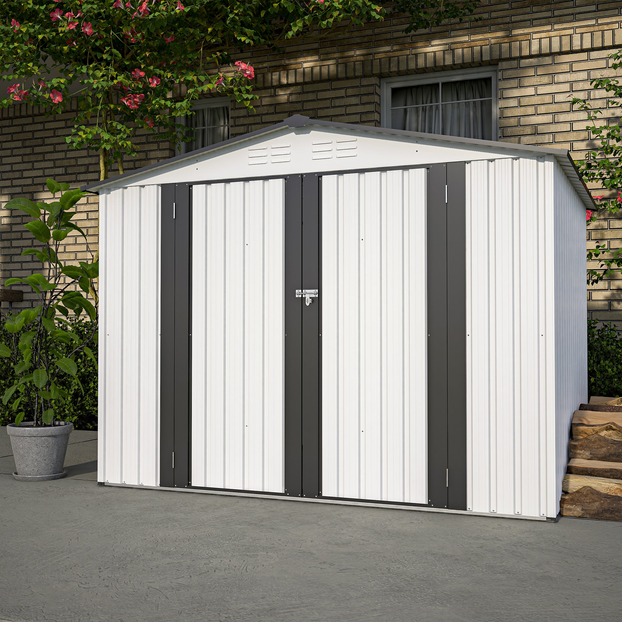 8 X 6 Ft Outdoor Storage Shed, All Weather Metal
