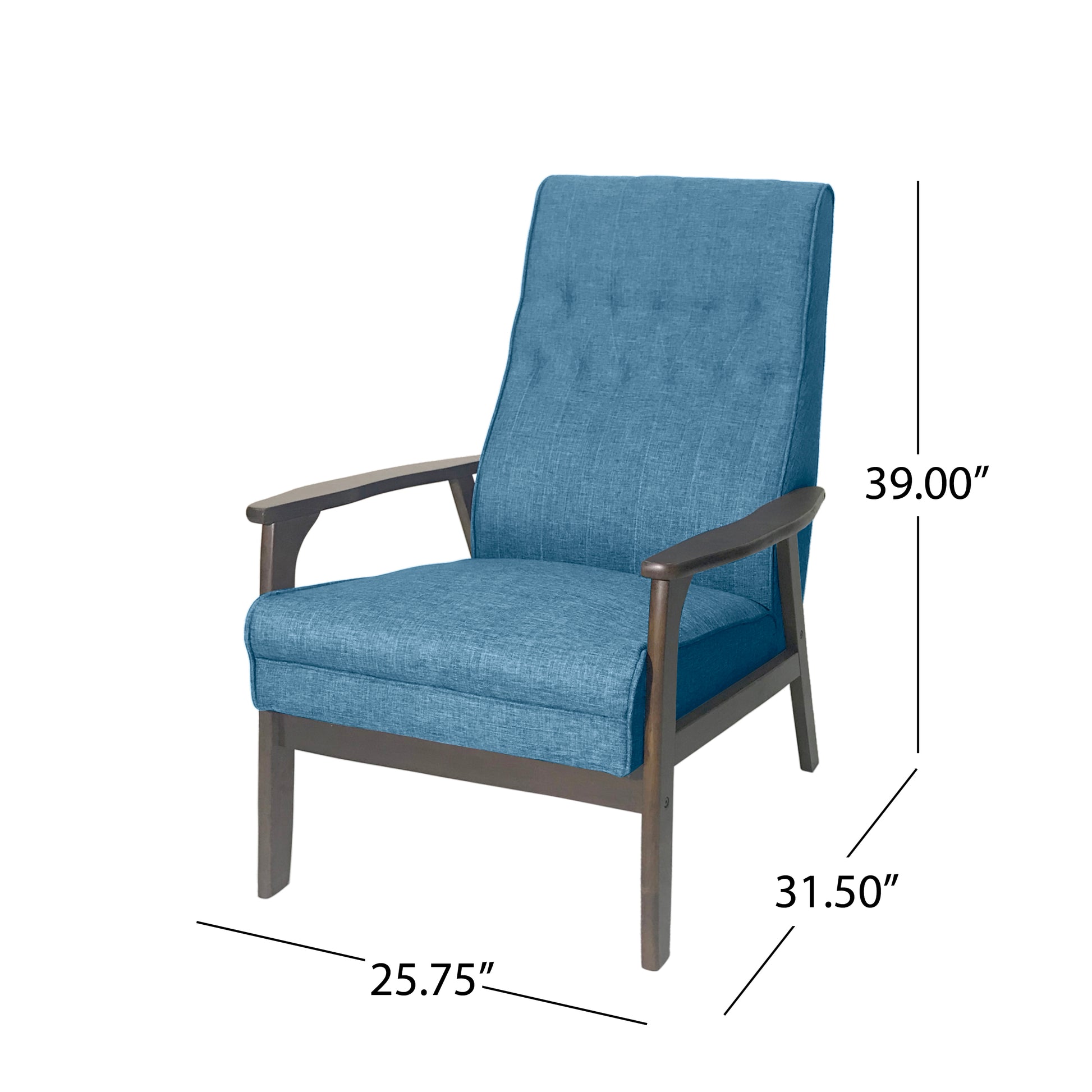 Accent Chair Blue Fabric