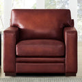 Dillon Waxy Pull Up Leather Chair Mocha Down Filling Genuine Leather