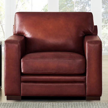 Dillon Waxy Pull Up Leather Chair Mocha Down Filling Genuine Leather
