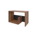 Vega Side Table In Melamine With Open Storage, Walnut Black Walnut Black Primary Living Space Freestanding Open Storage Particle Board Melamine