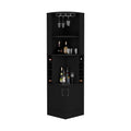 Corner Bar Cabinet Atanasio, Living Room, Black Black Particle Board Particle Board