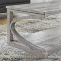 Unique Coffee Table, Solid Wood 48 Inch Modern Coffee Table Modern Center Table With Storage, Solid Wood Special Shape Coffee Table, Living Room, Kitchen, Apartment Dining Table Grey Solid Wood Mdf