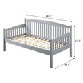 Grey Slatted Back Twin Daybed Box Spring Not Required Twin Grey Wood Gray Transitional Wood