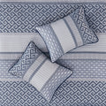 4 Piece Jacquard Quilt Set With Throw Pillow Navy Full Queen Full Navy Polyester
