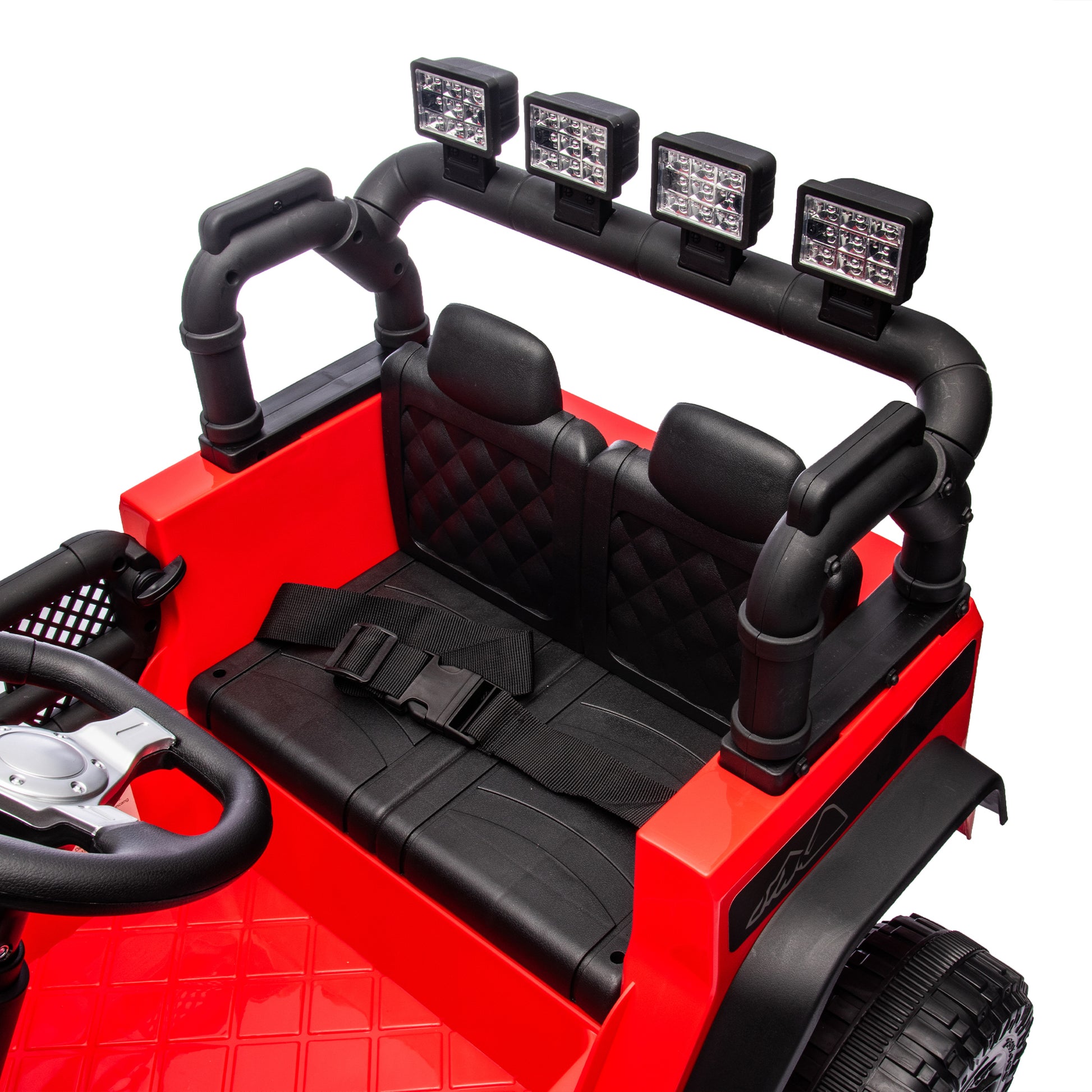 24V Kids Ride On Car W Parents Remote Control,400W Motor,Four Wheel Suspension,Adjustable Speed,Usb,Mp3,Music,Bluetooth,Large Display Screen,Power Display,Portable Handle,Safety Belt For Kids Aged 3 . Red 50 99 Lbs Polypropylene