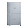 Elegant Bathroom Floor Storage Cabinet, Bathroom Storage Unit, Freestanding Cabinet With 4 Doors, Adjustable Shelves, Adaptable Shelves, Grey Grey Mdf