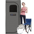 Sojourner Portable Sauna For Home Steam Sauna Tent, Personal Sauna Sauna Heater, Tent, Chair, Remote Included For Home Sauna Enjoy Your Own Personal Spa Grey Cotton Cotton