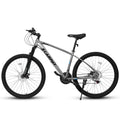 A2757 27 Inch Mountain Bike 21 Speed, Suspension Fork, Aluminum Frame Disc Brake, Mountain Biking For Both Men And Women. Grey Aluminium