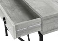 Accent Table, Console, Entryway, Narrow, Sofa, Storage Drawer, Living Room, Bedroom, Grey Laminate, Black Metal, Contemporary, Modern Grey Particle Board