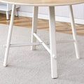 Table And Chair Set, Mdf Desktop, White Metal Table Legs, Stable And Beautiful, Suitable For Most Styles Of Home. Modern Simple Dining Table, Comfortable Seating. White Seats 4 Mdf