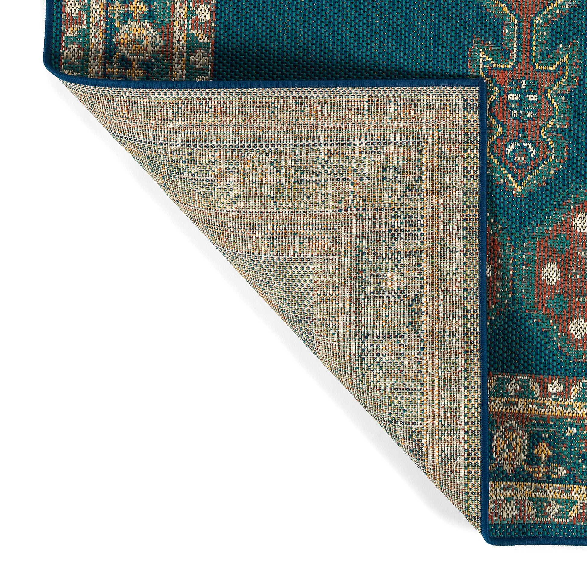 Traditional, Transitional, Oriental, Medallion, Border, Cut Pile 7'2" X 10'5" Rectangle Area Rug Blue Polypropylene