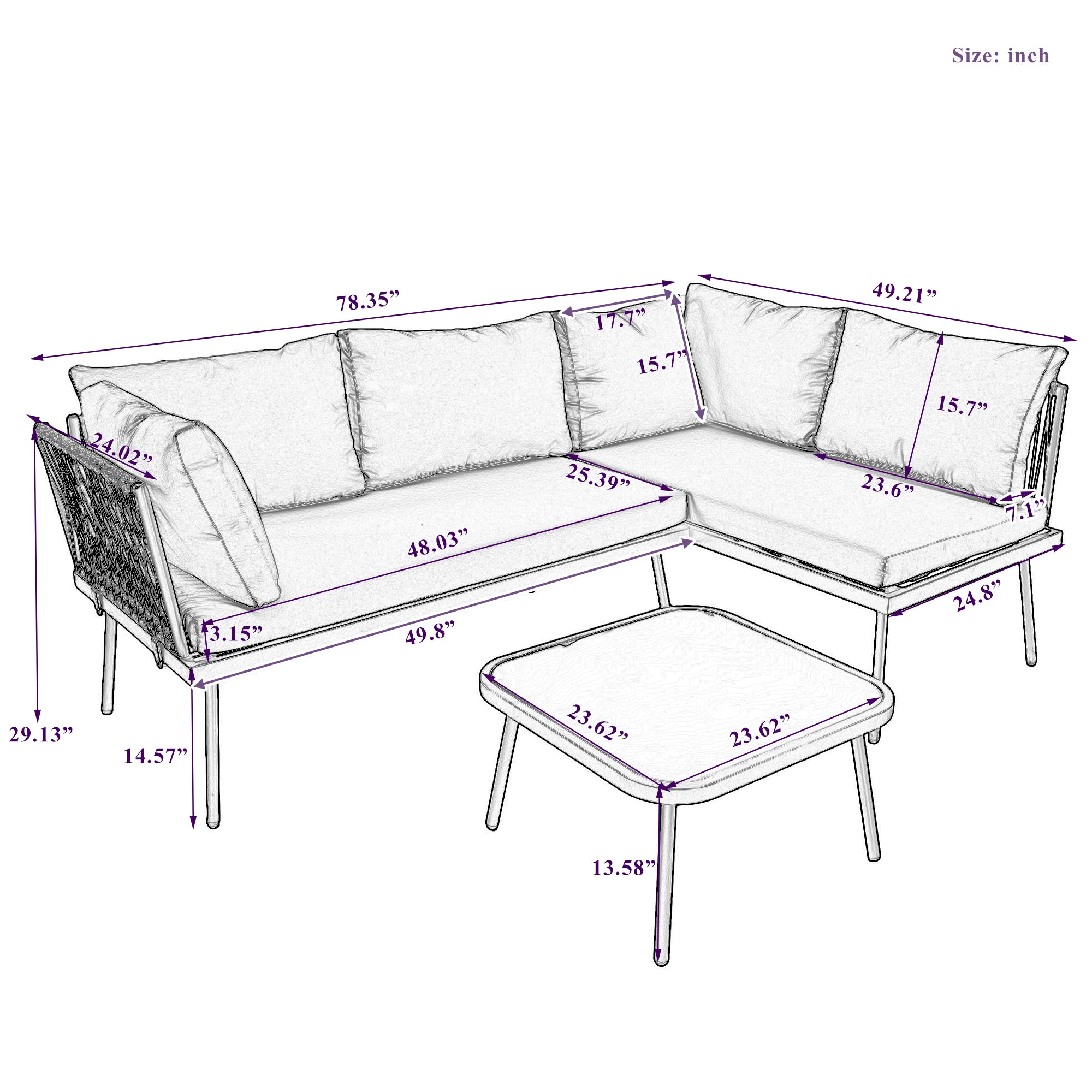 Wf319076Aae Grey Rattan Metal