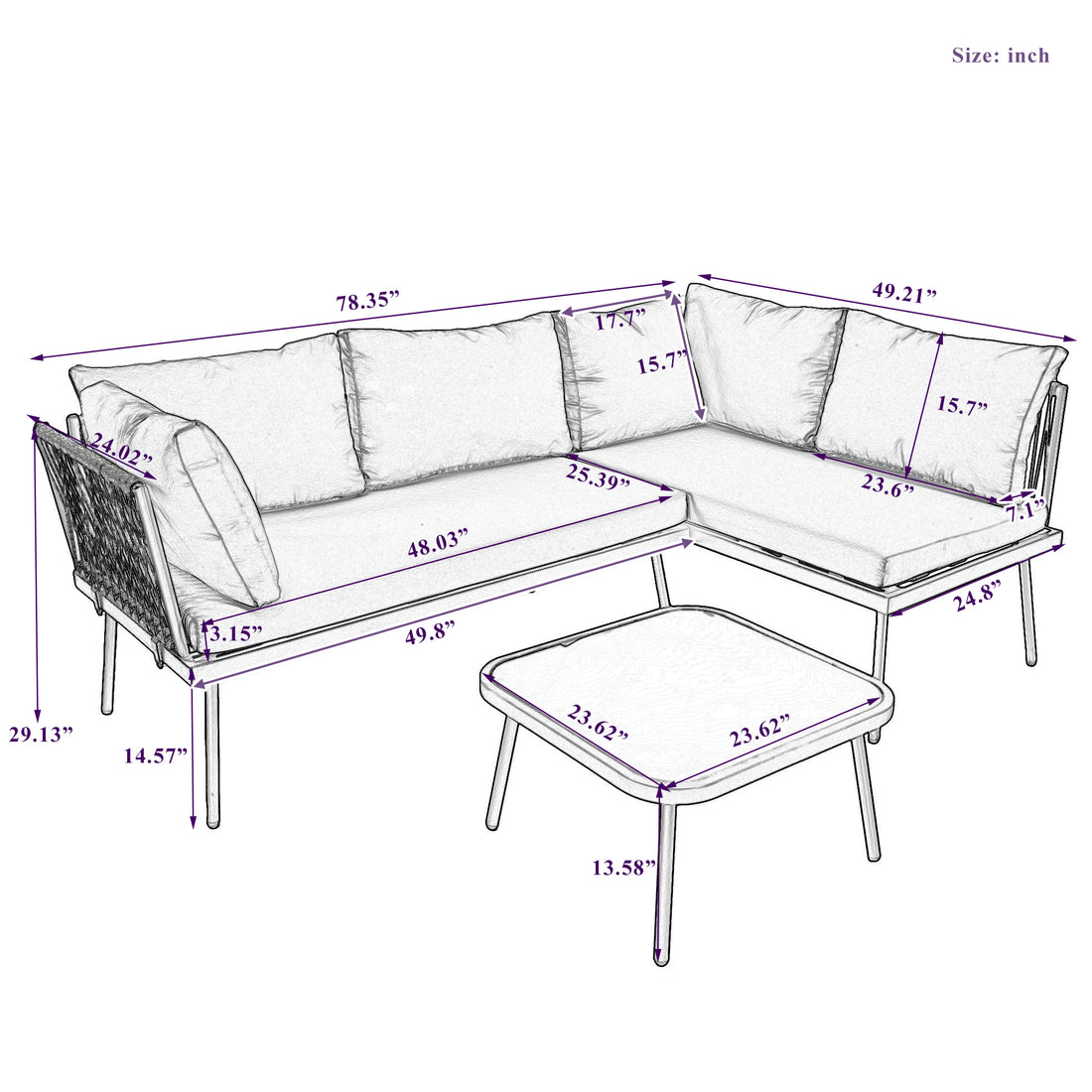 Wf319077Aae Grey Rattan Metal