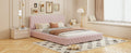 Queen Size Upholstered Bed With Tufted Headboard, Modern Velvet Platform Bedno Box Spring Required, Pink Queen Pink Solid Wood Mdf