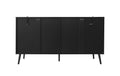 4 Door Cabinet, Sideboard Accent Cabinet, Storage Cabinet For Living Room, Hallway Entryway Kitchen Black Mdf