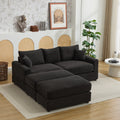 Modern Sectional Couch2 Pieces Corduroy Couch Cushion Coverssoft Stretch Sofa Slipcovers With 2Pcs Pillows Black Corduroy 2 Seat