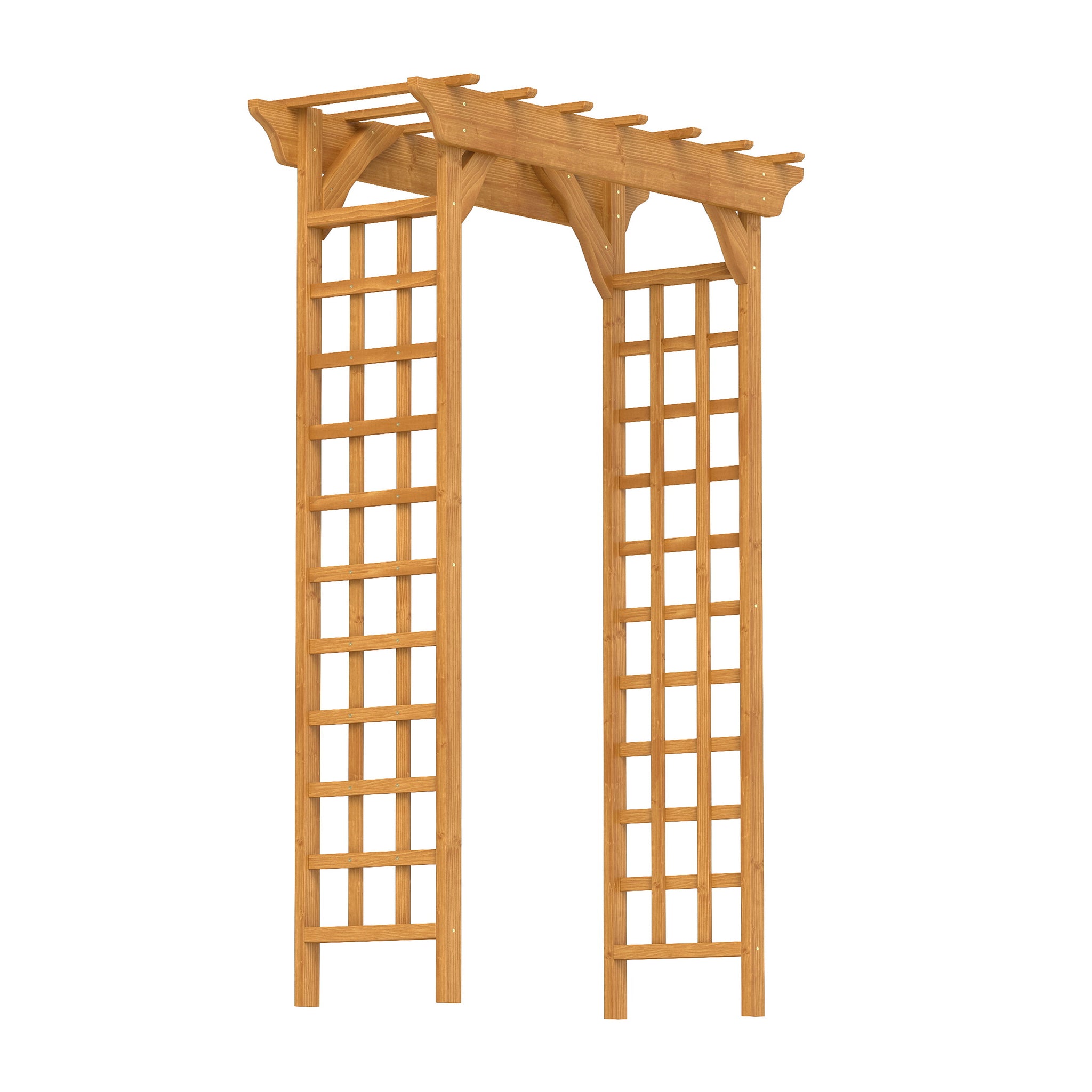 Wooden Arbor, Wedding Arch For Ceremony, Wood Trellis For Plant Climbing, Christmas Decor Pergola For Garden Backyard Yellow Solid Wood