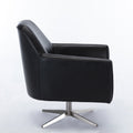 Paulina Black Leather Gel Swivel Armchair Black Foam Faux Leather