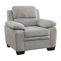 Modern Living Room 3Pc Sofa Set Plush Comfortable Sofa Loveseat Chair Gray Textured Fabric Channel Tufting Solid Wood Frame Furniture Gray Polyester Wood Primary Living Space Contemporary Pillow Top Arms Solid Wood 6 Seat