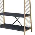 Gold And Black Hall Tree With 2 Tier Shelves Gold Black Primary Living Space Metal