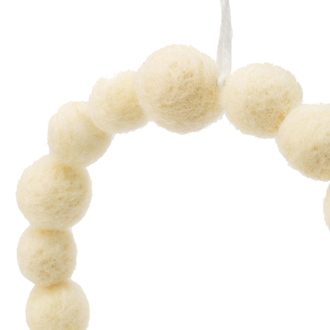 6.7" Cream Ball Wreath, Christmas Tree Ornaments For Holiday Party Decorations, Set Of 6 Cream Wool