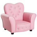 Qaba Kids Sofa Toddler Tufted Upholstered Sofa Chair Princess Couch Furniture With Diamond Decoration For Preschool Child, Pink Pink Polyvinyl Chloride