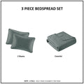 3 Piece Reversible Bedspread Set Balsam Green Queen Green Polyester