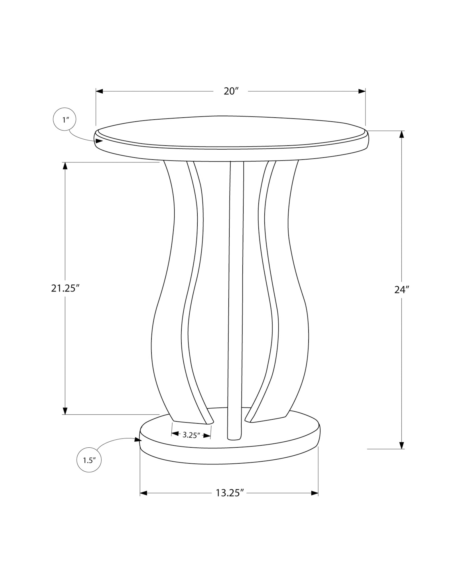 Accent Table, Side, End, Nightstand, Lamp, Living Room, Bedroom, Clear Mirror, Grey, Transitional Silver Mdf