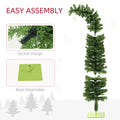 Homcom 6Ft Whimsical Pencil Christmas Tree, Slim Artificial Christmas Tree With Bendable Top, 400 Branch Tips And Metal Base, Home Indoor Party Holiday Decoration, Green Green Plastic